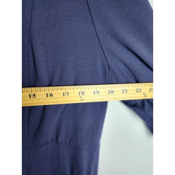 Boden Jersey Knit Fit and Flare Navy Dress sz 16/18 puff sleeves nwt *flawed* - Picture 11 of 15